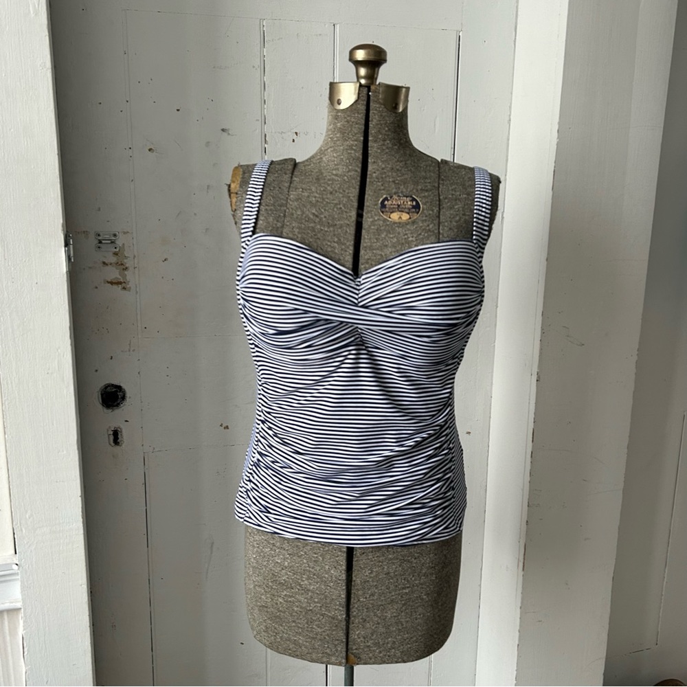 Bond-Eye Striped Nautical Swim Suit Tankini Top